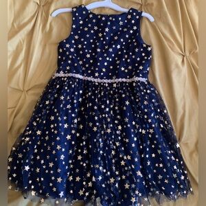 Charming Navy Blue Starry Kids Dress